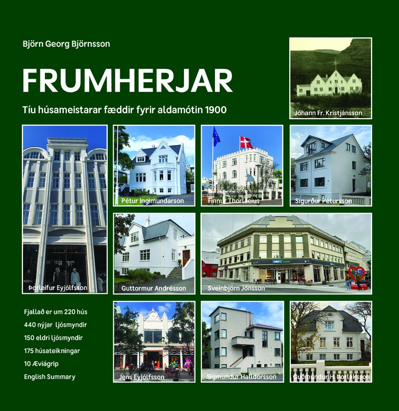 Kápa bókarinnar Frumherjar. Tíu húsameistarar fæddir fyrir aldamótin 1900